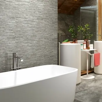 Coda Grey Decor Tiles 310x560 Bathroom Roomset