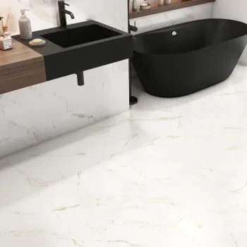 Carrara Gold Marble Effect Matt Ceramic Floor Tile