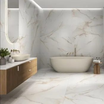 Lumiere Golden Grey Marble Effect Large Matt Vitrified Ceramic Tile