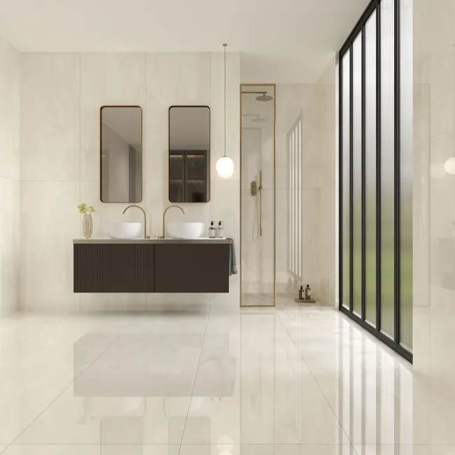 Precious Ivory Onyx Marble Effect Polished Porcelain Tile