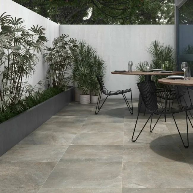 Arizona Anti Slip Grey Stone Effect Matt Porcelain Floor Tile
