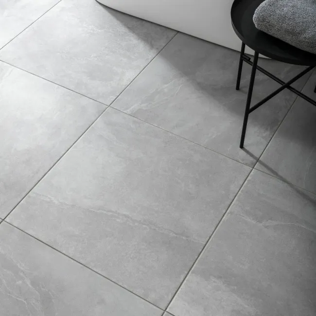 Augusta Ice Grey Slate Effect Matt Porcelain Floor Tile