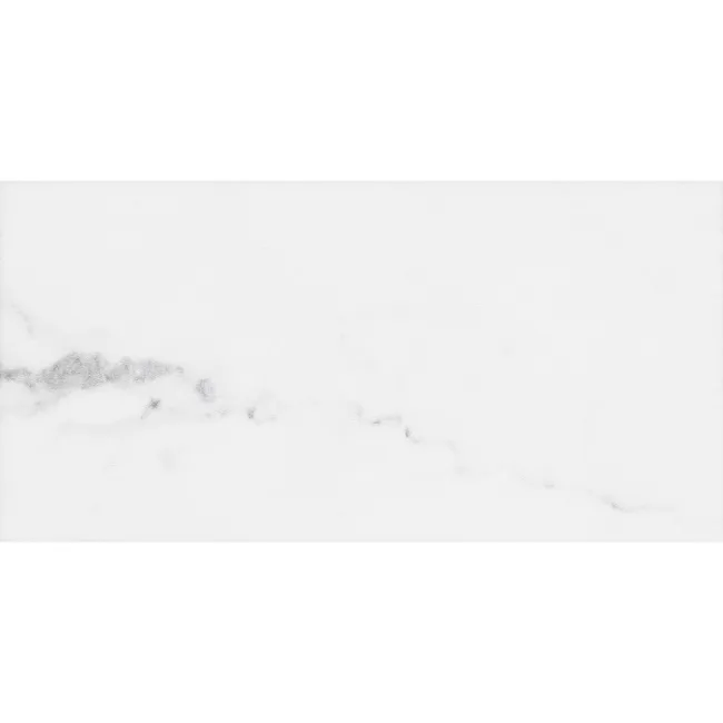 Carrara White Marble Effect Gloss Brick Wall Tile