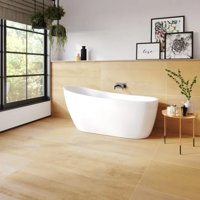 Enya Gold Concrete Effect Matt Porcelain Wall and Floor Tile