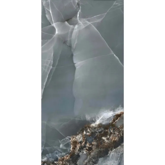 Onyx Marble Effect Blue Polished Porcelain Wall and Floor Tile