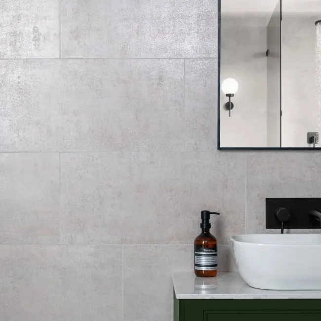 Oxide Light Grey Concrete Effect Matt Ceramic Wall Tile