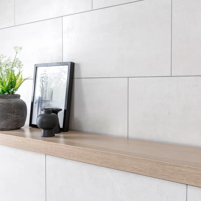 Oxide White Concrete Effect Matt Ceramic Wall Tile