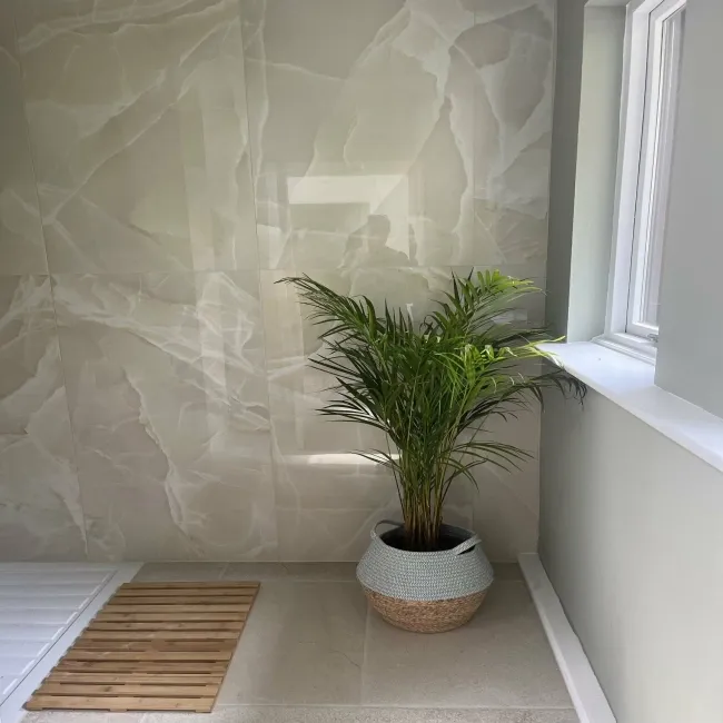 Onyx Marble Effect Cream Polished Porcelain Wall and Floor Tile