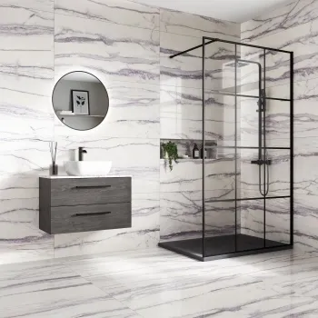 Amazonas Purple Marble Effect Semi Polished Porcelain Tile