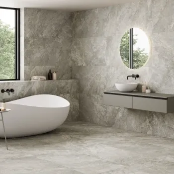Mylos Grey Stone Effect Matt Porcelain Wall & Floor Tile