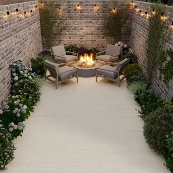 Caesar Ivory Stone Effect Matt Porcelain Outdoor Slab Tile