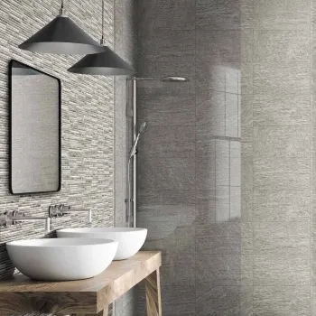 Coda Steel Wall And Floor Tiles 310x560 Bathroom Roomset