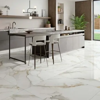 Lumiere Golden Grey Marble Effect Large Polished Porcelain Tile