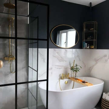 Place White Marble Effect Wall Tile