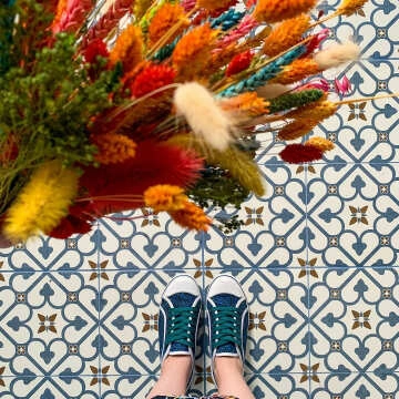 Brighton Blue Pattern Porcelain Floor Tiles