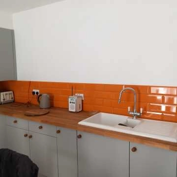 Gloss Wall Orange Metro Tiles