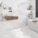 Carrara White Gloss Marble Effect Rectified Vitrified Ceramic Floor Tile