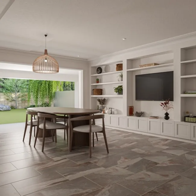 Peacock Grey Slate Effect Matt Porcelain Tile