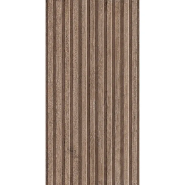 Dakaris Nut Slatted Wood Effect Matt Porcelain Tile