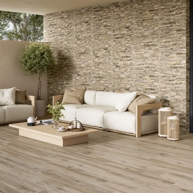 Ruy Stone Beige Drywall Effect Ceramic Wall Cladding Tile