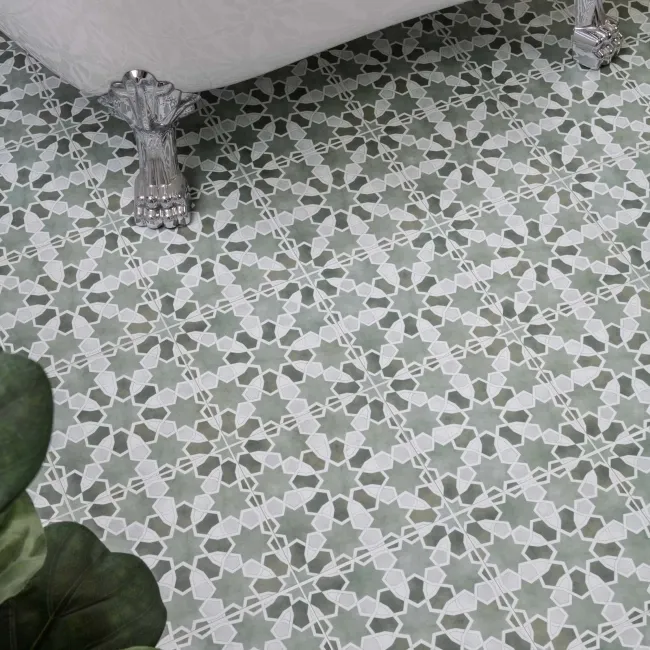 Agadir Green Pattern Matt Ceramic Floor Tile
