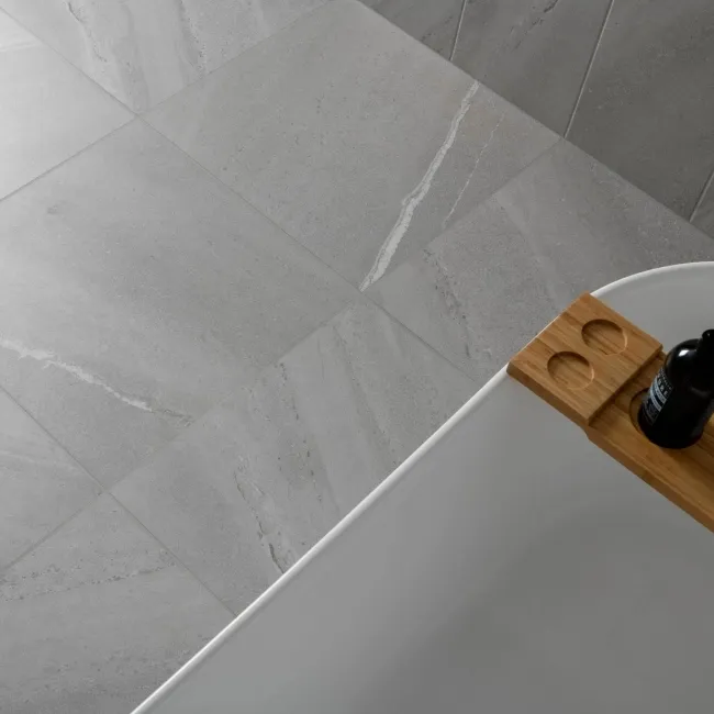 Allegro Grey Stone Effect Matt Rectified Porcelain Floor Tile