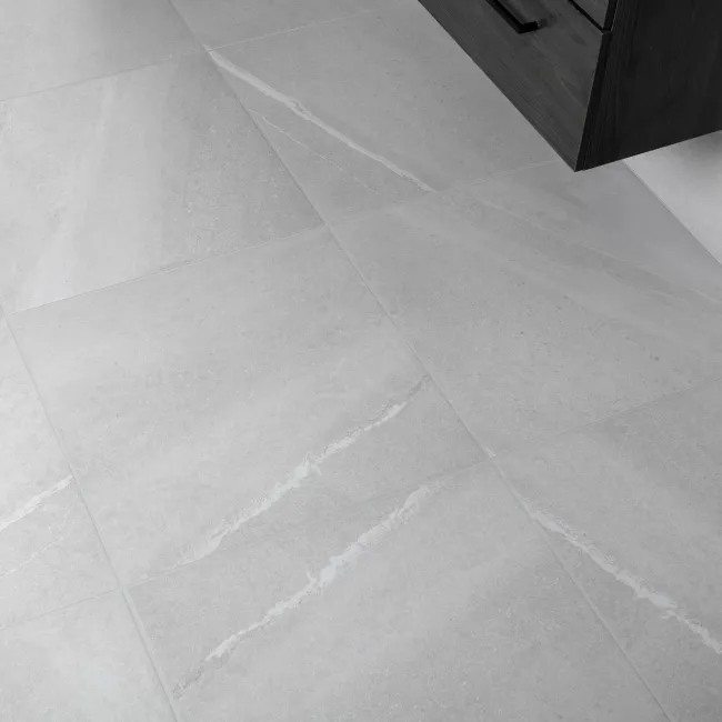 Allegro Light Grey Stone Effect Matt Rectified Porcelain Wall & Floor Tile