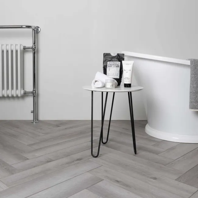 Alsek Silver Grey Herringbone Luxury Click Vinyl Flooring 5mm