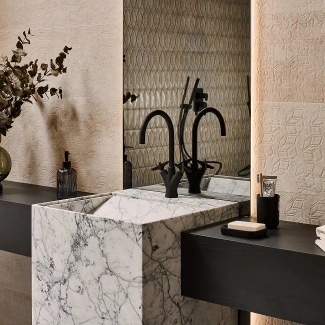 Universe Decor Beige Stone Effect Matt Ceramic Wall Tile