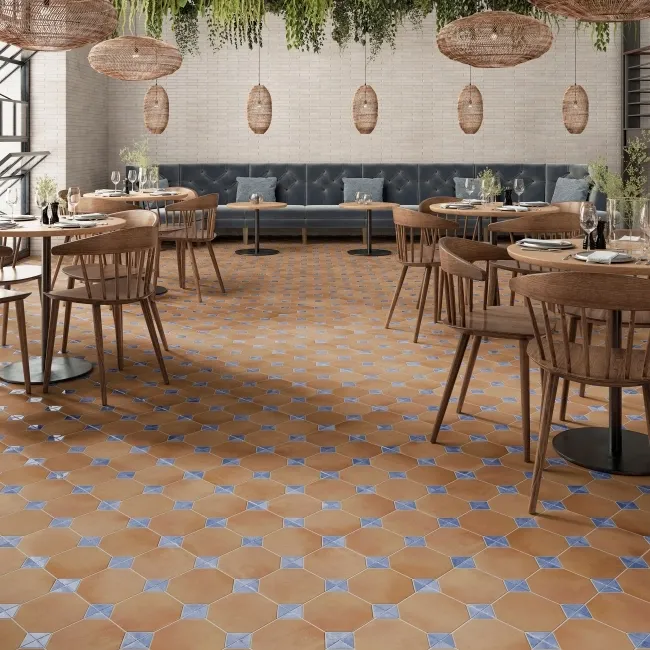 Dover Terracotta Effect Blue Matt Porcelain Tile