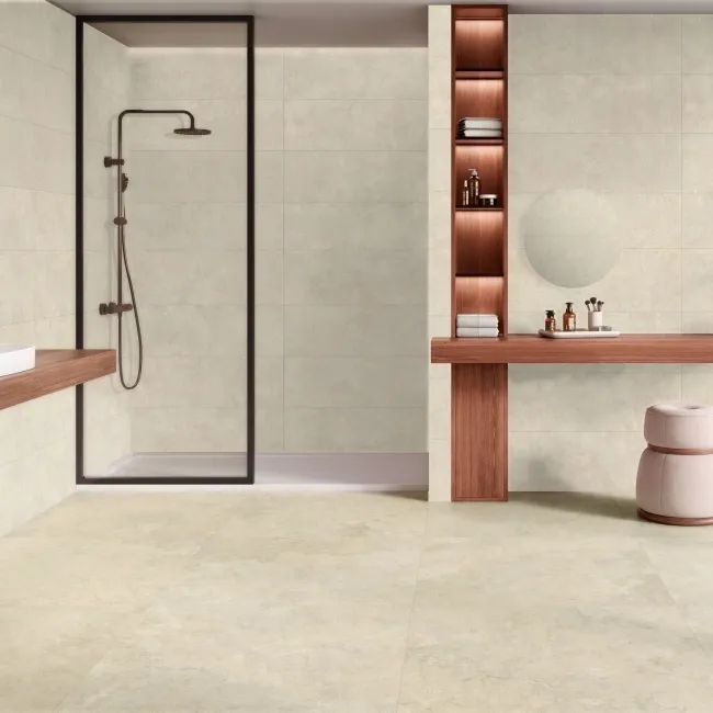 Roca Ostuni Beige Travertine Effect Matt Porcelain Floor Tile