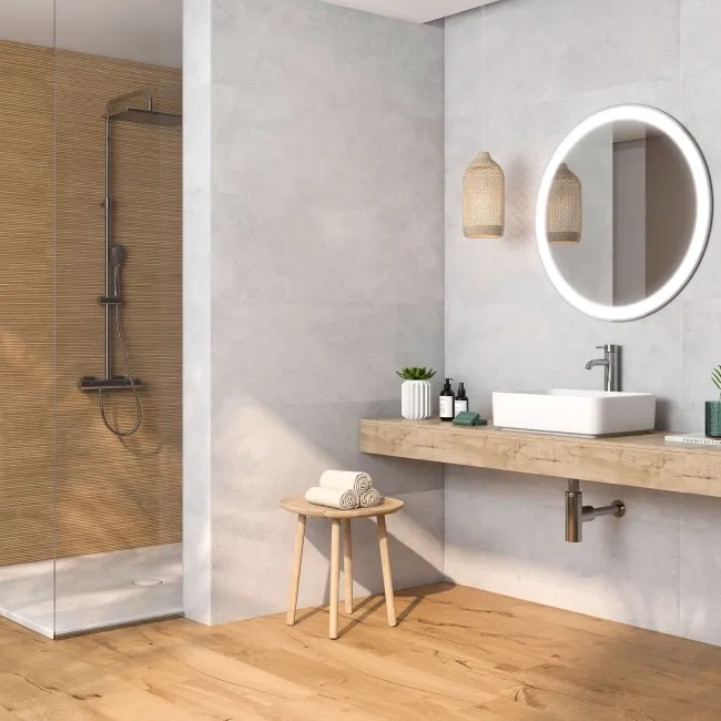 Roca Indiana Light Oak Fluted Wood Effect Matt Ceramic Tile