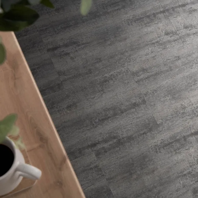 Antalya Anthracite Stone Tile Luxury Click Vinyl Flooring 5.5mm