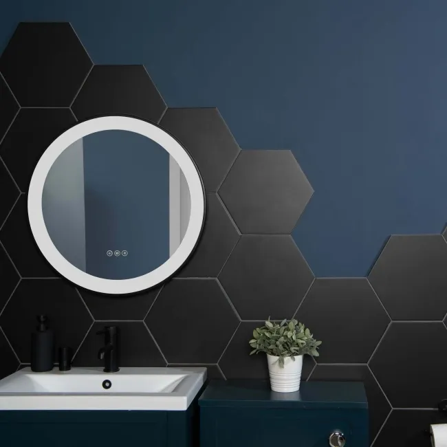 Apollo Hexagon Black Wall and Floor Tile