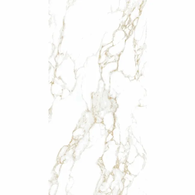 Arabescato Gold Marble Effect Polished Porcelain Wall and Floor Tile