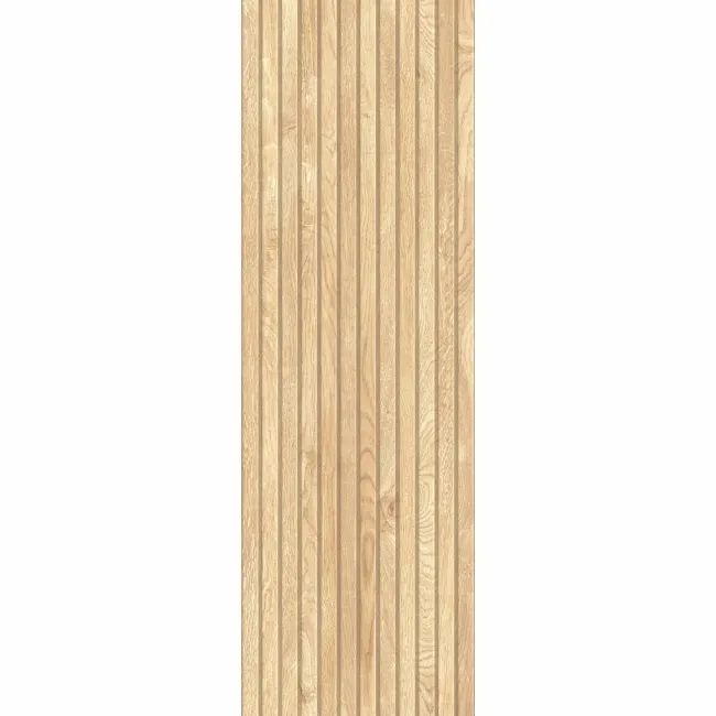 Bandwood Light Oak Slatted Wood Effect Matt Ceramic Wall Tile