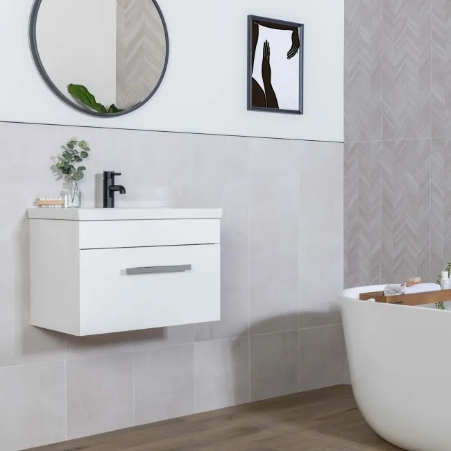 Bercy Light Grey Concrete Effect Matt Ceramic Wall Tile