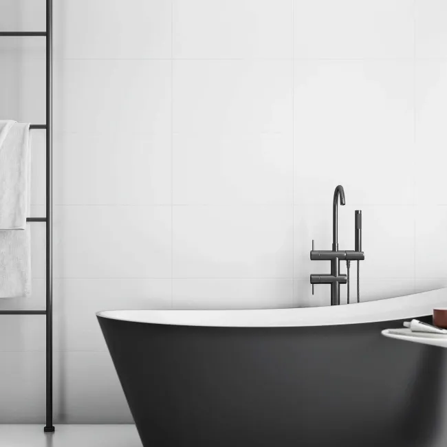 Blanco Flat White Matt Ceramic Wall Tile