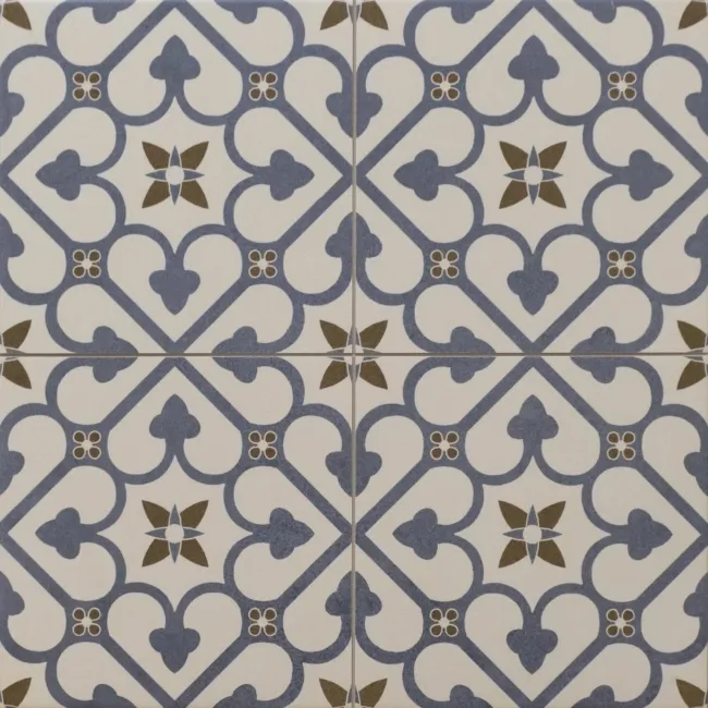 Brighton Blue Pattern Porcelain Floor Tiles