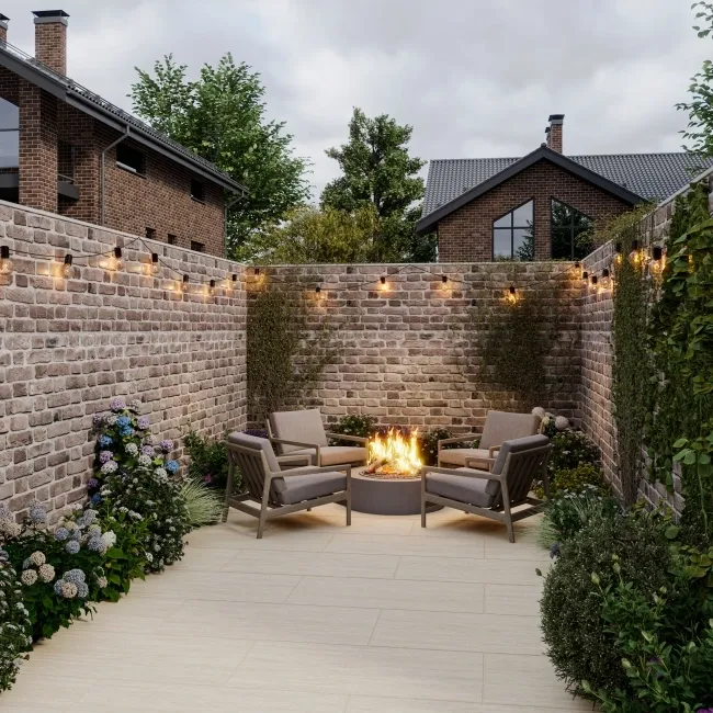 Caesar Ivory Stone Effect Matt Porcelain Outdoor Slab Tile