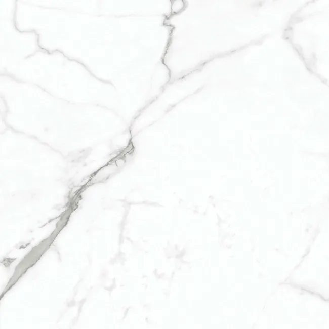 Carrera White Marble Effect Rectified Polished Porcelain Floor Tile