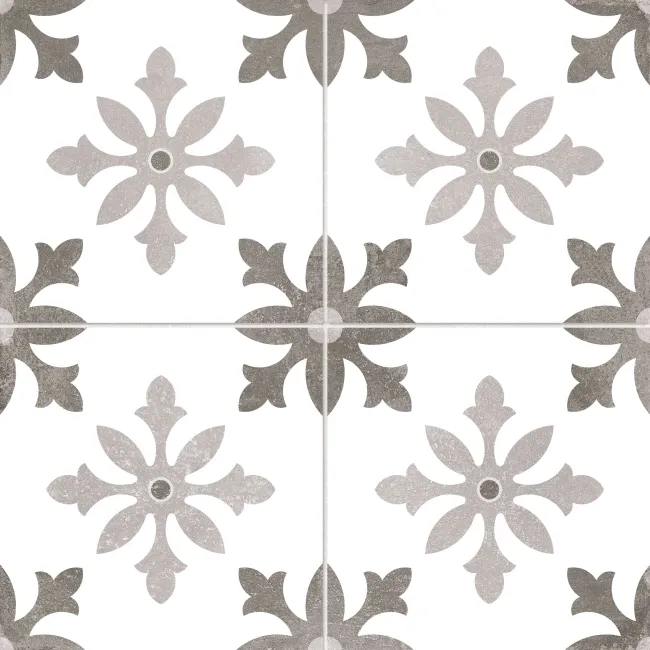 Cornwall Grey Patterned Matt Ceramic Wall & Floor Tile