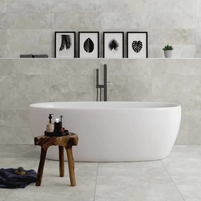 Crassana Grey Concrete Effect Matt Ceramic Wall Tile