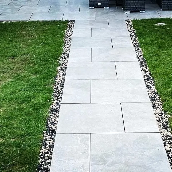 Portman Grey Stone Effect Matt Porcelain Outdoor Slab Tile