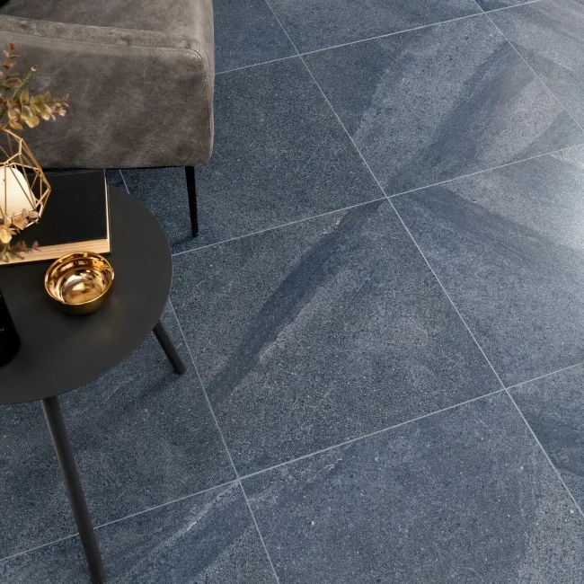 Galaxy Denim Blue Stone Effect Semi Polished Porcelain Tile 