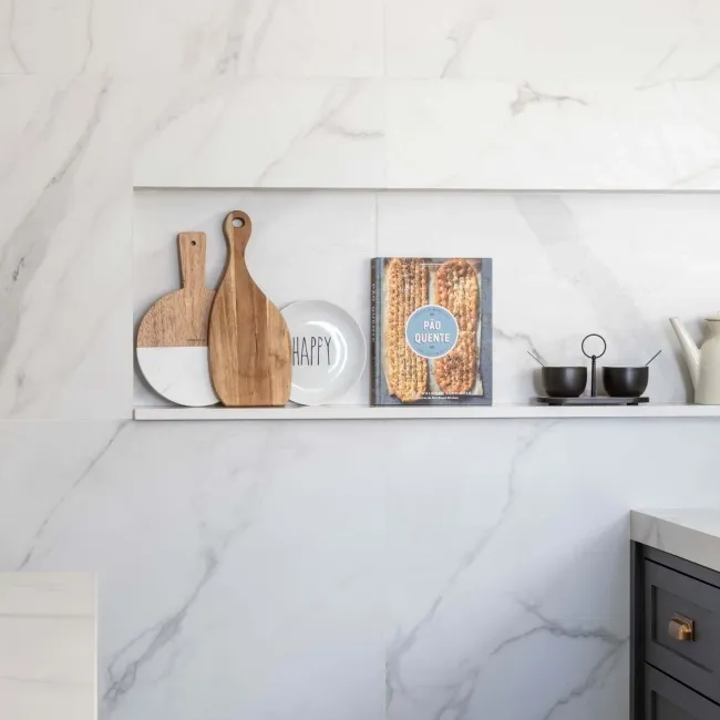 Place White Marble Effect Wall and Floor Tiles