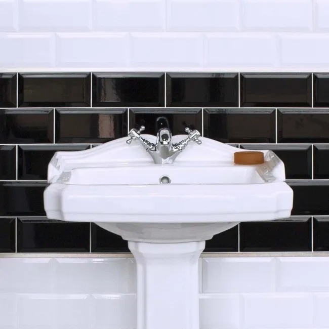 Ceramic Wall Gloss Black Metro Tiles