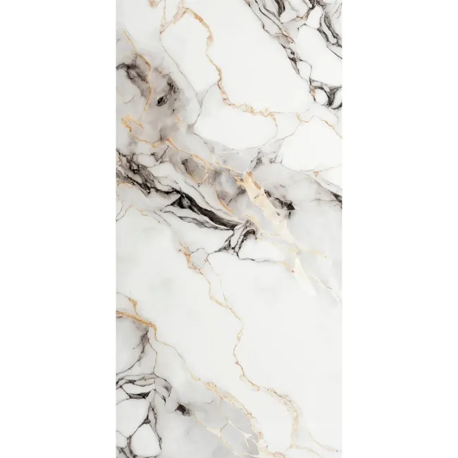 Napoli Grey White Marble Effect Polished Porcelain Tile