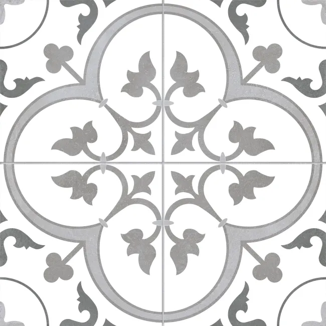 Oxford Grey Patterned Matt Ceramic Wall & Floor Tile