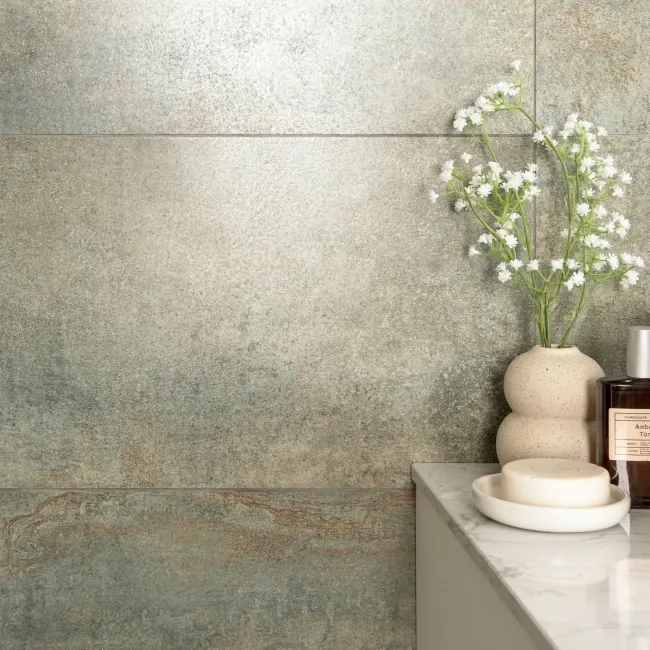 Oxide Green Concrete Effect Matt Ceramic Wall Tile